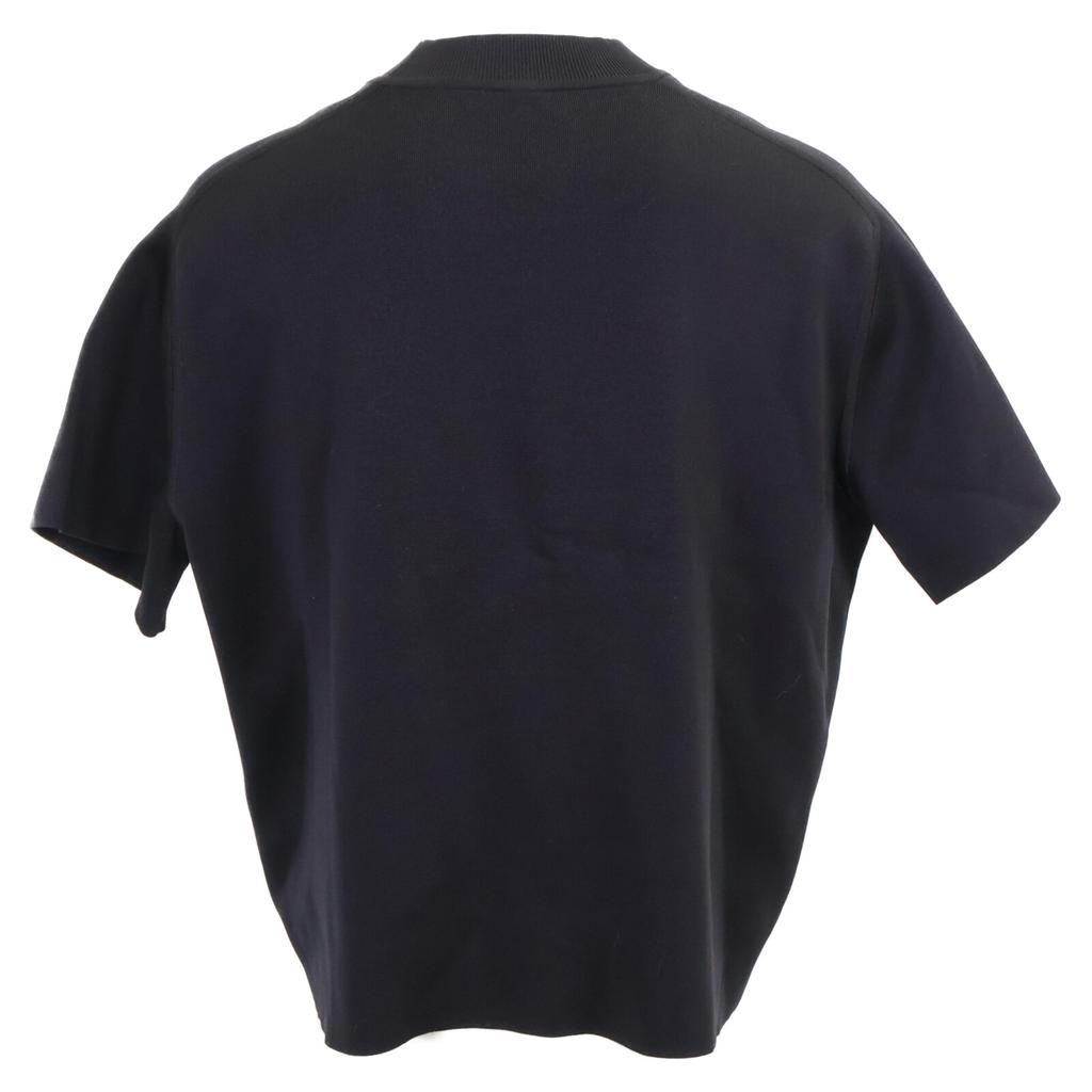 HERMES [Excellent Condition/Domestically Authorized] Coaching Silk Blend Short Sleeve Knit Sweater/ tops 38 blackUsed