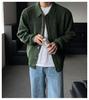 Men's Bright Red Knitted Cardigan, Spring/Autumn Korean Style, Lapel, Year of the Rat Pure Color Outerwear
