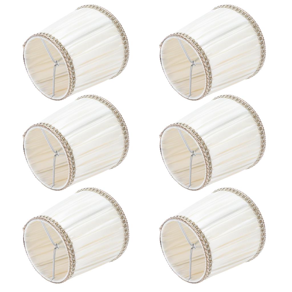 6Pcs Fabric Lampshade Modern Chandelier Table Lamp Cover for E14 Screw Home Accessory