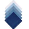 In Stock: 6-Pack Blue Soft Cotton 40x40cm Handkerchiefs - Classic Square Towel Pocket Squares