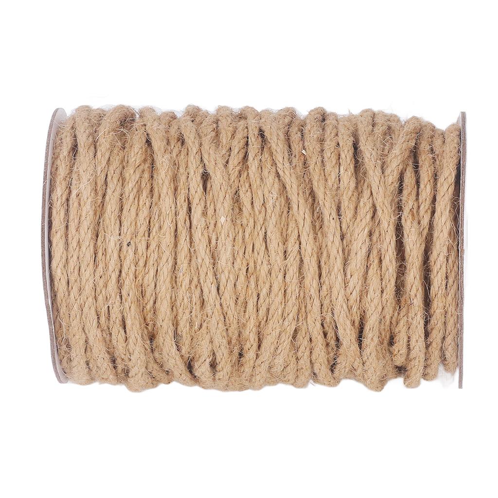 Jute Twine 50M Length 5mm Diameter 4 Strand Jute String Rope DIY Handcraft Accessory Home Decoration