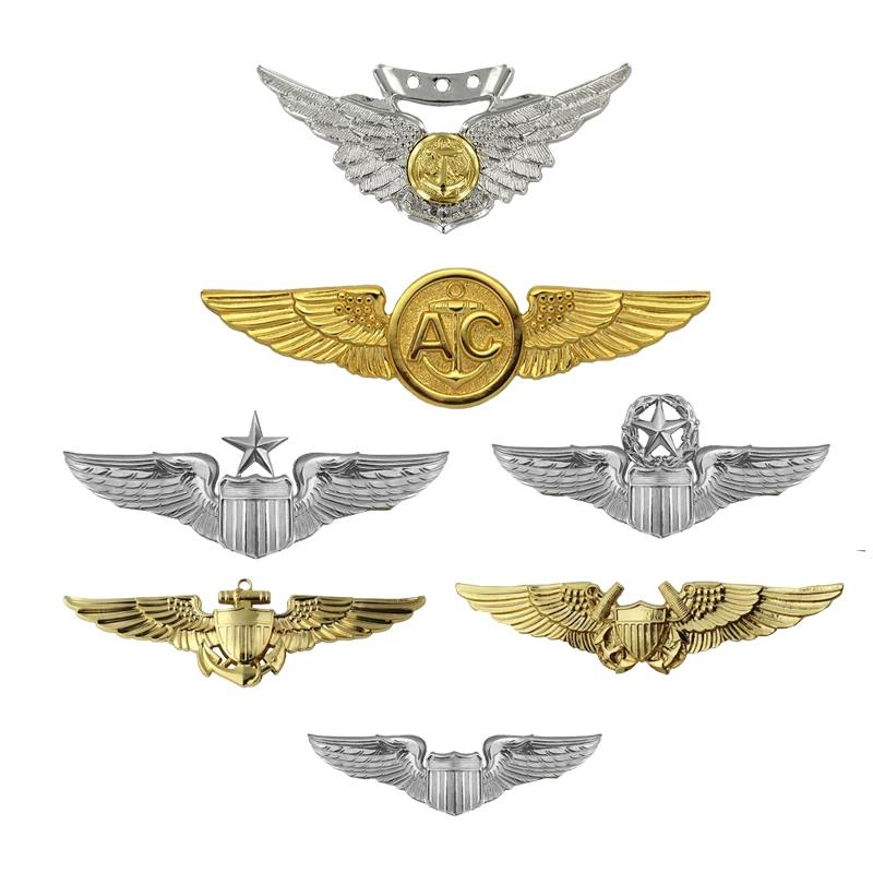 Aviation Pilot Badge Military Fan Parachute Badge Skill Badge Badge Brooch Medal Hat Badge