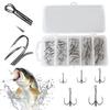 50Pcs Fishing Treble Hooks High Carbon Steel Fishing Hooks FishHooks for Freshwater Saltwater Fishing Accessories