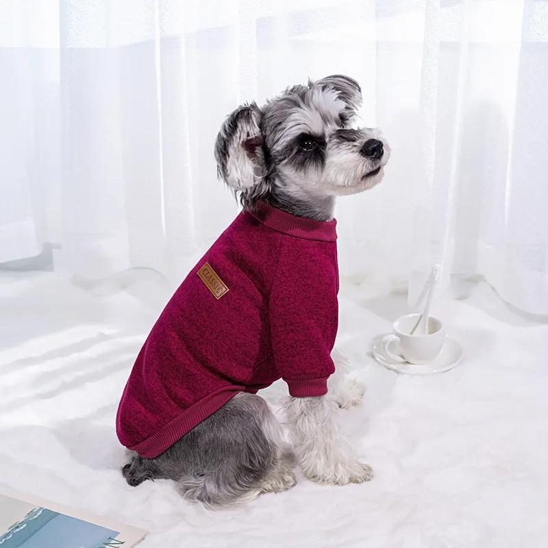 Cute Knitted Sweater for Dogs Warm Winter Jacket Cat Clothing Round Neck Pullover Pet Sweater for Small Medium Dogs Teddy