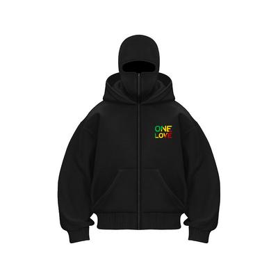 One Love Heren en dames casual mode Rits Fleece met capuchon voor heren en dames Plus Size Losse Pullover Mode Sweatshirt top