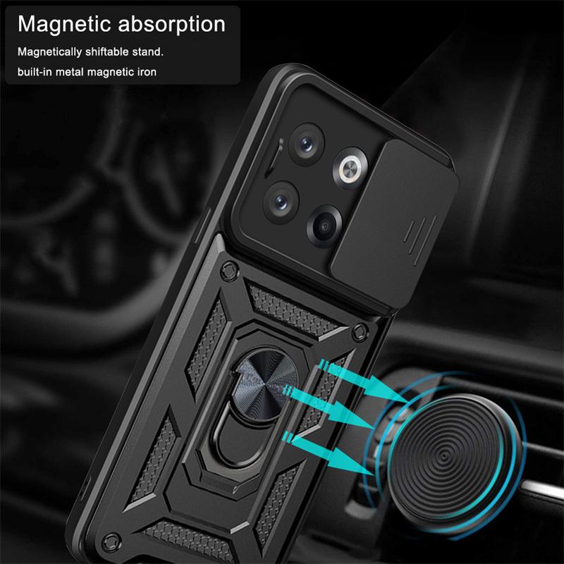 For OnePlus 10T 5G Case Magnetic Ring Holder Shockproof Armor Coque for One Plus 10T 10 T Oneplus10T Camera Lens Protect Cover