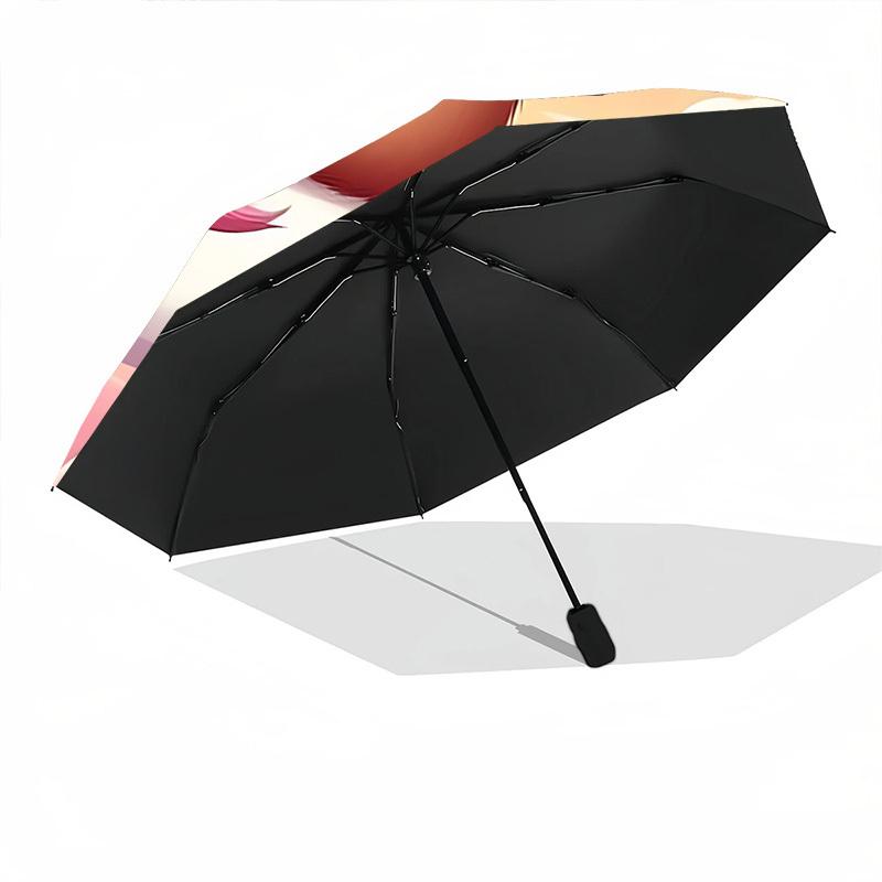 1 st Enhörning, Kapybara Automatiskt Öppnings-/Stängningsparaply med 8-Ribbad Struktur för Kvinnor/Män, Användning Året Runt - Reseessentiel, Snygg Accessoar, Högkval