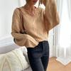 Vintage Fashion Elegant Casual Autumn and Winter Women's Long-sleeved Solid Color Loose Sweater Women