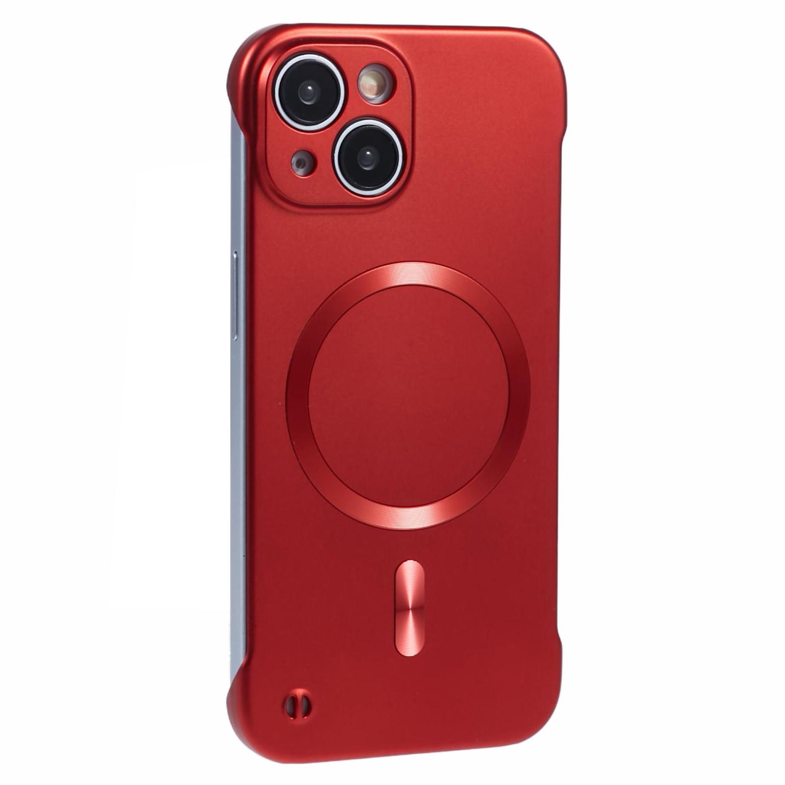

For iPhone 14 Case Compatible with MagSafe Hard PC Frameless Phone Cover Red