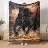 Horse Print Flannel Blanket High Quality Warm Comfortable Cover for All Seasons Perfect for Gifts Home Decor