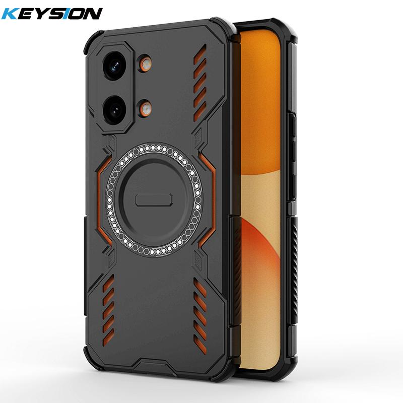 KEYSION Hollow Heat Dissipation Case for Xiaomi POCO X8 Pro Max TPU+PC Magnetic Cooling Shockproof Phone Cover for POCO X8 Pro