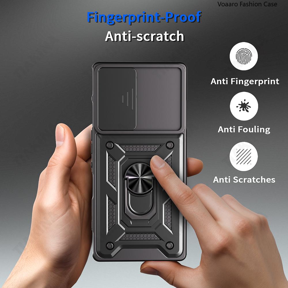 Slide Lens Armor Funda for ZTE nubia RedMagic 10 Pro 5G Case for ZTE nubia RedMagic 10 Pro 5G Case Magnetic Ring Stand Cover