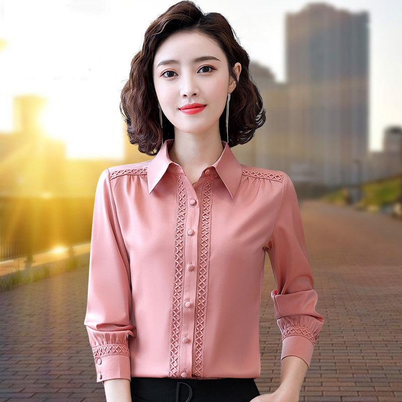 Camicie Primavera Autunno Per Donna Eleganti Casual Ufficio Signore Maniche Lunghe Top Bluse Vintage Camicie Donna