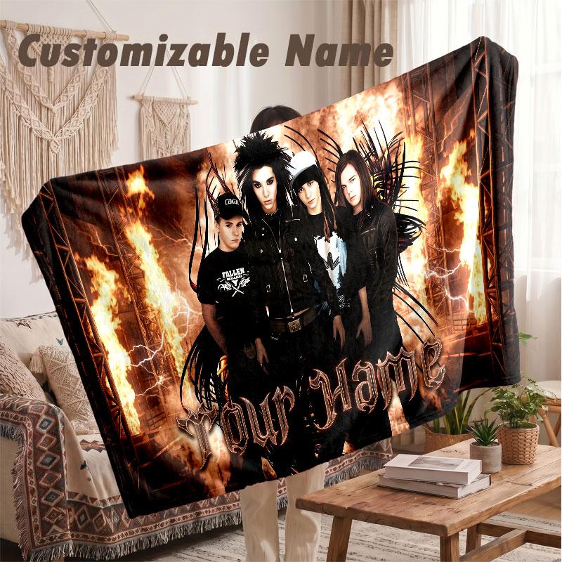 Custom Name Flannel Blanket,Tokio Hotel Lightweight Warm Bed Blanket For Couch & Holiday Gift