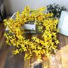 Simulation Spring Flower Wreath Door Hanging Home Yellow Decorative Wreath Window Holiday Arrangement Props