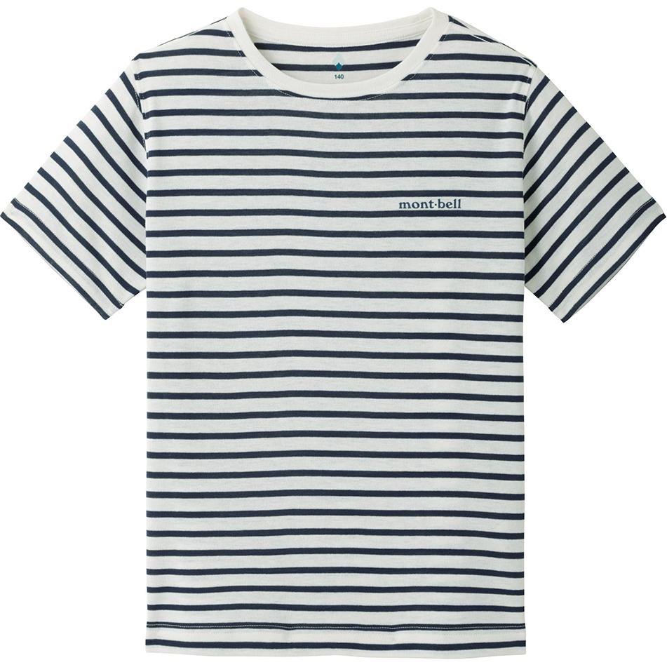 

MONTBELL T-shirt Kids Clothing Striped Crew Neck Short Sleeve Kids 160 белый