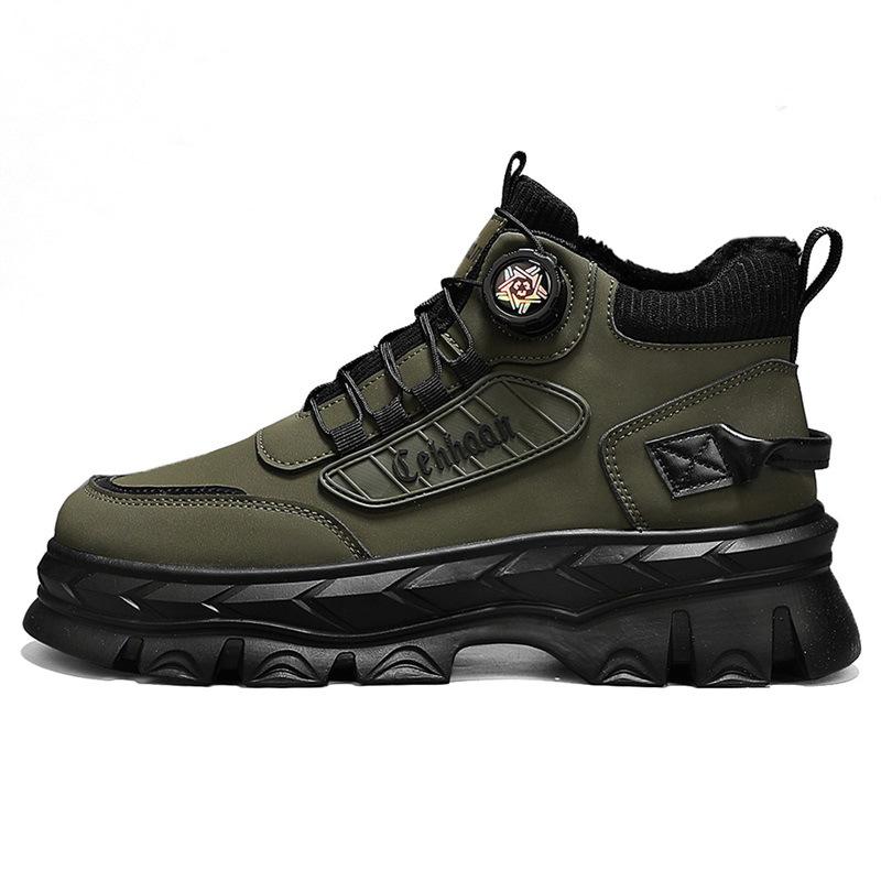 Martin boots winter new rotating buckle thick-soled piled thickened boots high-top cotton shoes