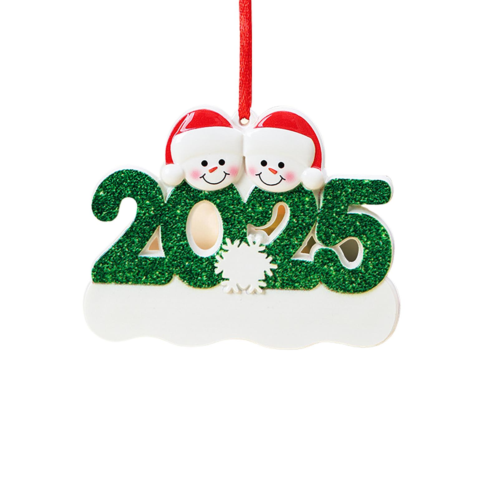 

Personalized 2D Family Name Blessing Christmas Tree Ornaments Resin Pendant One Size