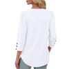 Women's Fashion Casual Solid Color V-neck  T-shirt Top