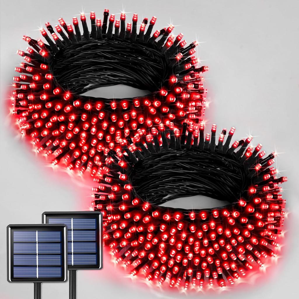 Outdoor Tree Garden Patio Christmas Wedding Decor Solar Powered Warm White LED String Lights IP65 Waterproof Auto On/Off 8 Modes