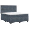 Box Spring Bed with Mattress Dark Grey 200 X 200 Cm Velvet