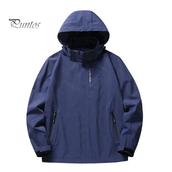 

Мужская куртка-тренч с воротником-стойкой, капюшоном, длинным рукавом, регулируемой завязкой, карманом на молнии, водонепроницаемая ветрозащитная базовая верхняя одежда M синий