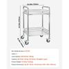 VEVOR Stainless Steel Cart, 2-Tier Rolling Lab Utility Cart with Lockable Wheels, Medical Serving Trolley Clinic Tray