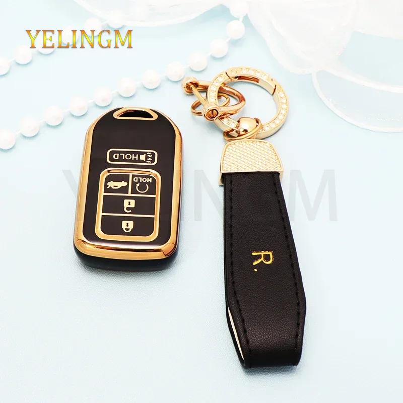 5 Buttons Tpu Key Fob Cover For Honda Accord Civic Cr-V Insight Passport Pilot Smart Remote Keyless