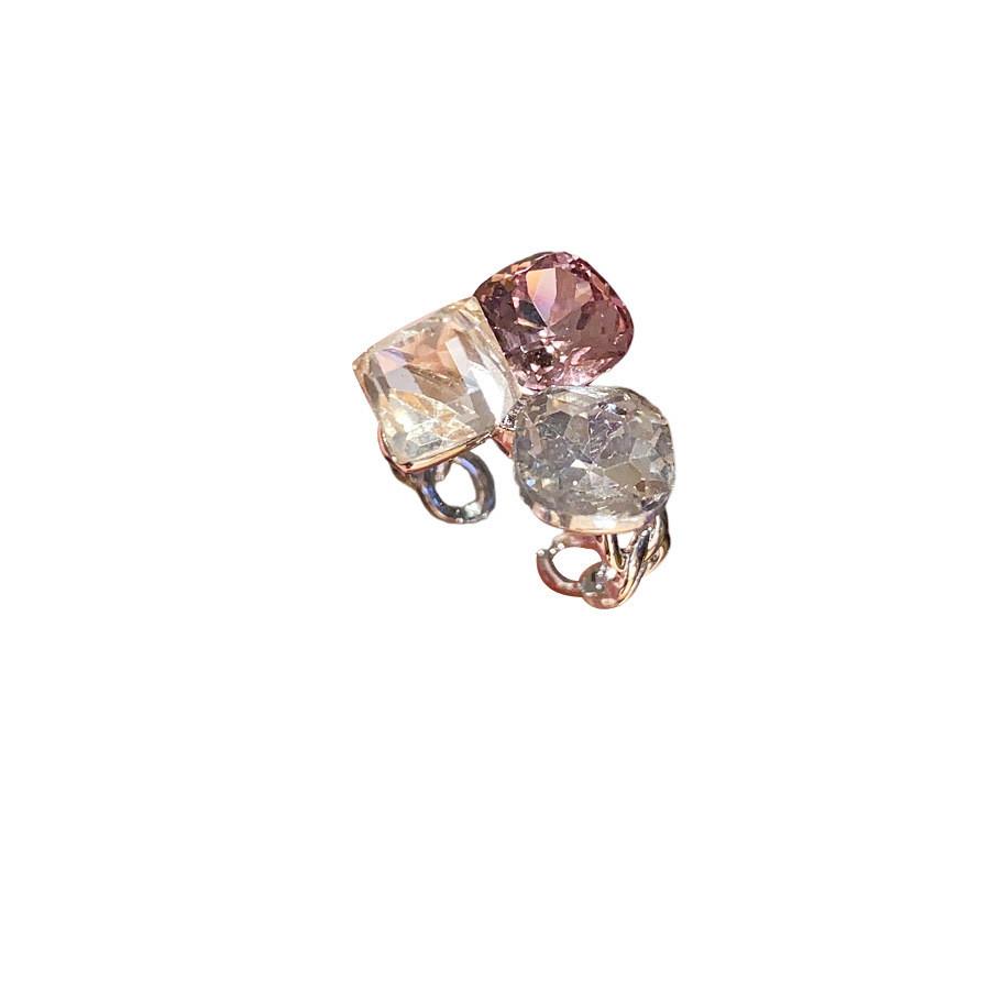 Geometric Openback Ring With Cz Stones For Elegant Womens Fashion Accessory