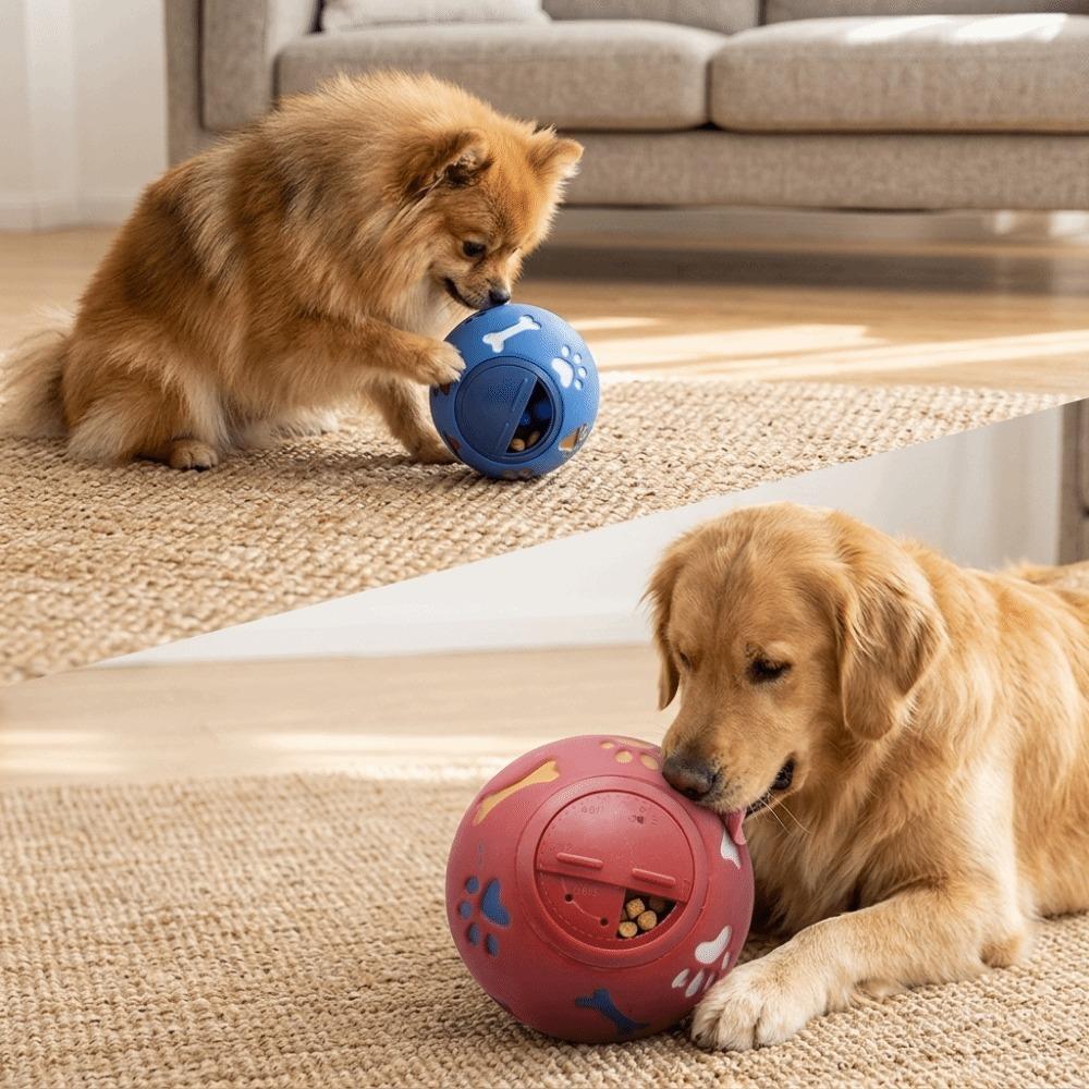 Multi Colors Food Dispensing Ball Milk Scent Rubber Wobble Feeder IQ Puzzle Toy Boredom Relief