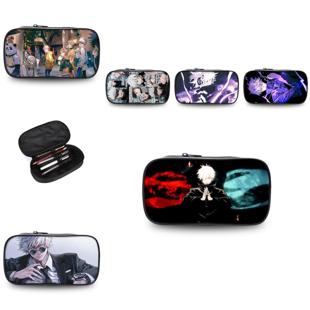 Jujutsu Kaisen Large Capacity Oxford Pencil Case Stylish Anime Print Stationery Bag