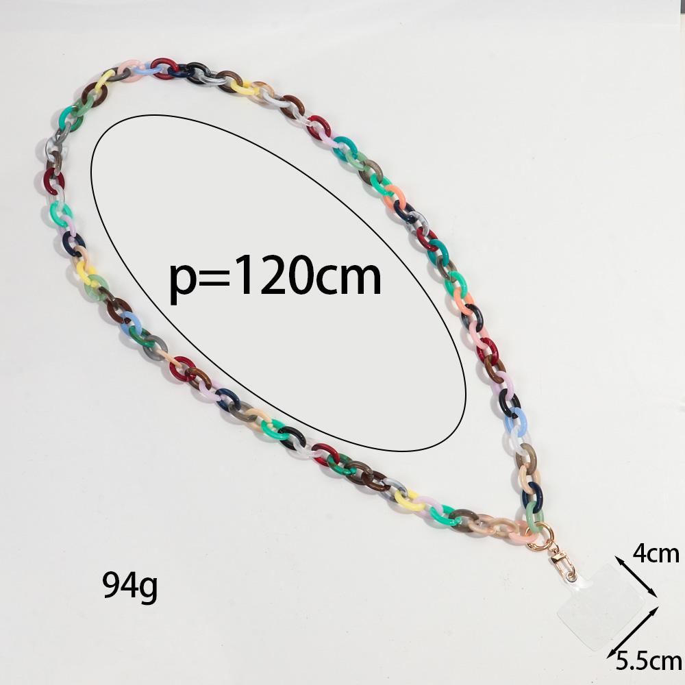 120cm Anti-Lost Colorful Acrylic Phone Chains for Women Portable Rope Neck Strap Cell Phone Chain Accessories Gifts Outdoor