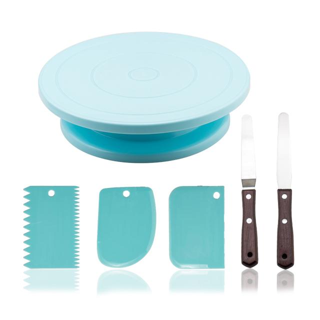 Plastic Cake Turntable Kitchen Baking Tools Set Decoration Accessories Stand Diy Mold Rotating Stable Anti-Skid Round Cake Table