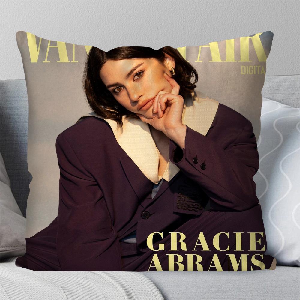 Singer Gracie Abrams Hot Music Pillow Case Square Pillow Bedroom Sofa Leisure Comfort CushionLiving Room Home Decoration 40X40