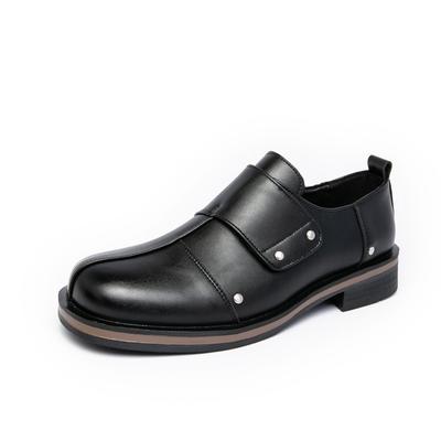 Lazy Big Head Men's British Commuting One-pedal Platform Leather Advanced Sense of Inner Height Increase Casual Derby Shoes