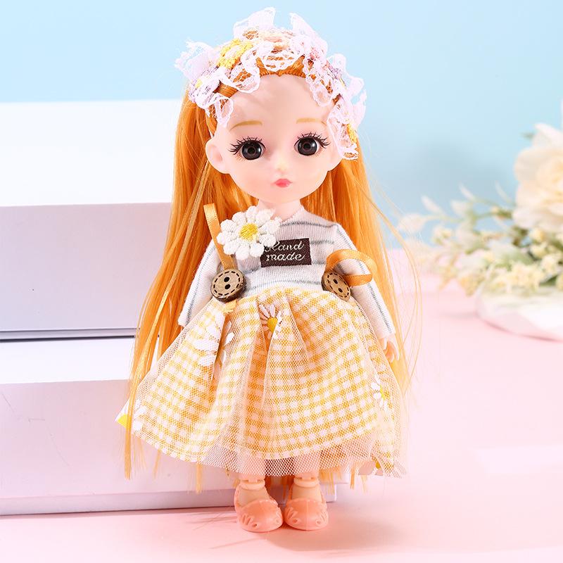 Color Light Doll Xiao Mengmeng Traje de Princesa Vestido de Niña Vestir 13 Articulaciones Muñeca de 6 Pulgadas Juguete Casa de Juego