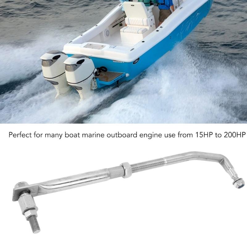 Adjustable Marine Outboard Steering Link Rod Corrosion Resistant Linkage Arm Easy Installation for Boats Up To 200HP
