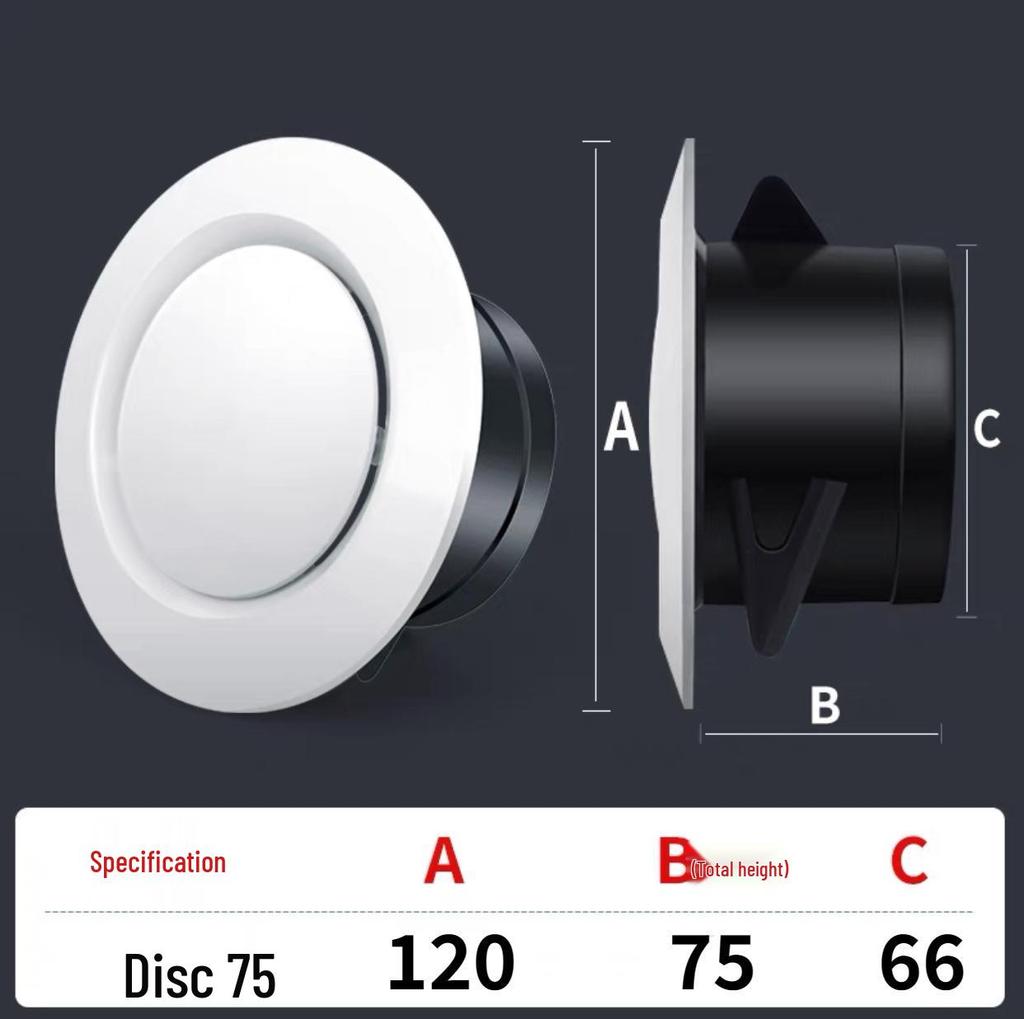 ABS Round Air Ventilation Duct: Indoor Fresh Air, White Exhaust Air Intake