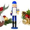 Nutcracker Ornament Christmas Nutcracker 14inch Wooden Figurine Decoration for Indoor Outdoor Home Porch Party Family Children