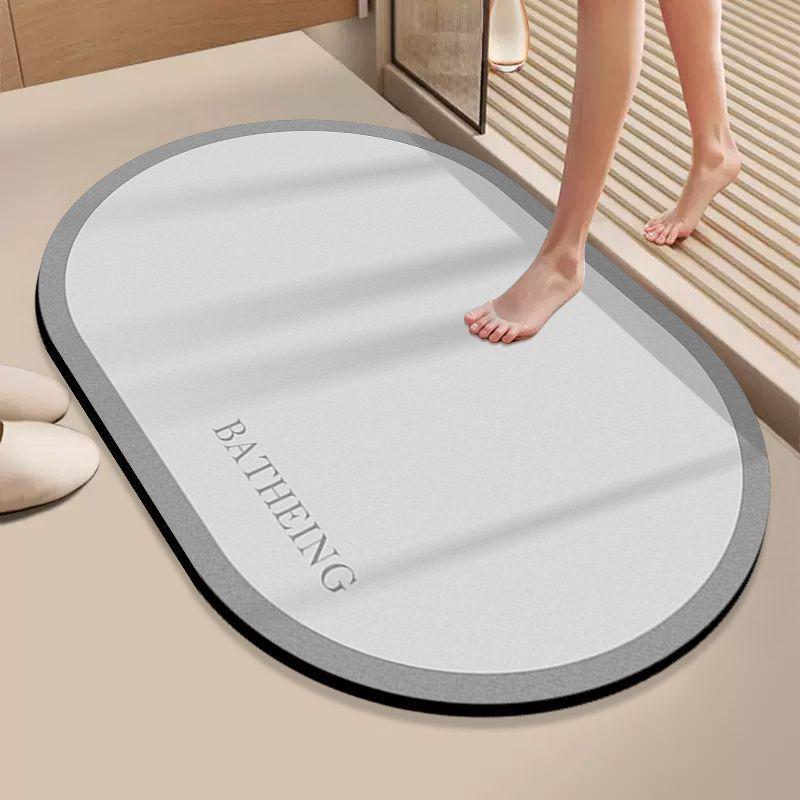 Quick-Dry Bath Mat - Anti-Slip, Absorbent Diatomaceous Earth Pad for Bathroom and Toilet