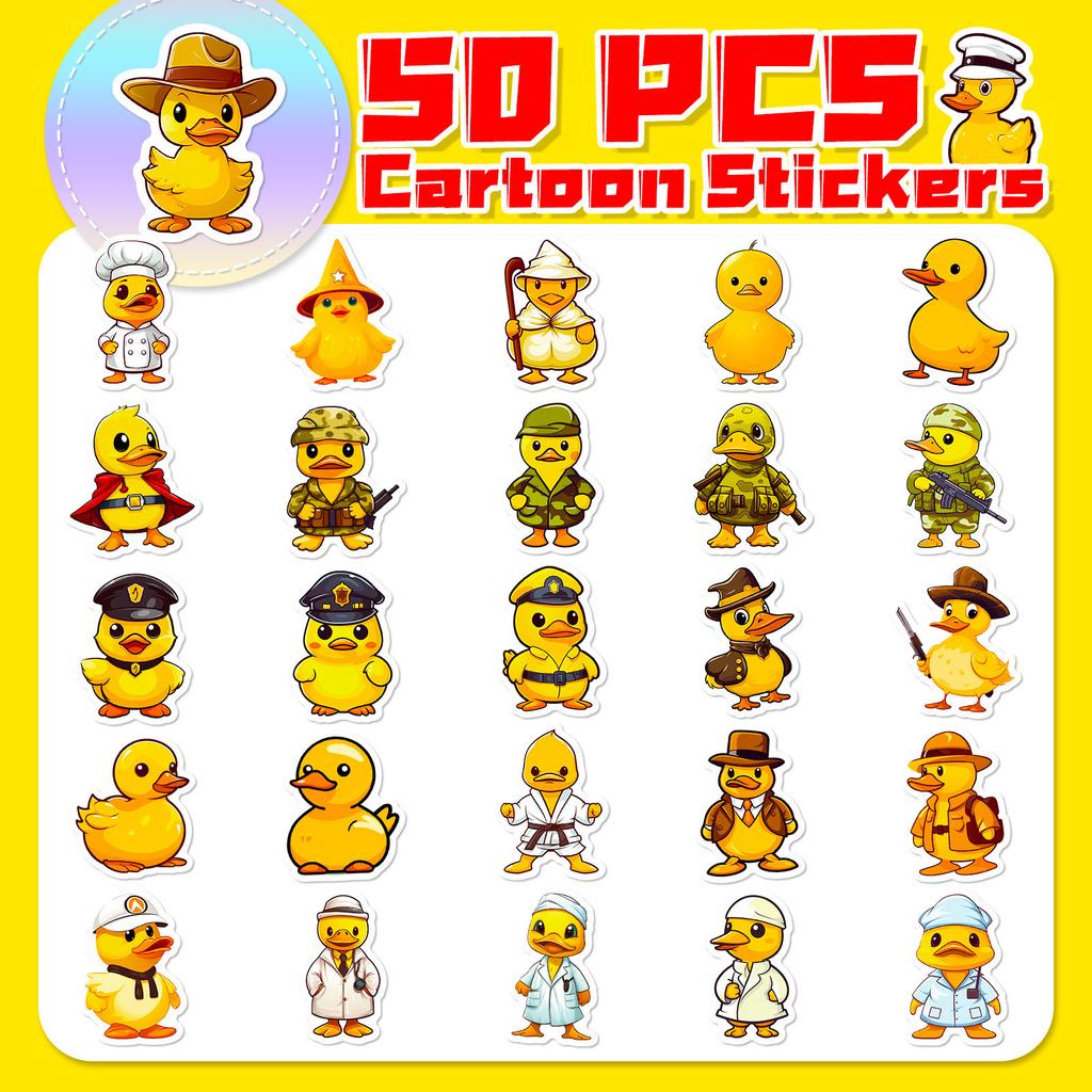 50 Various Cute Stickers for Little Yellow Duck Cartoon New Products Internet Celebrity Little Yellow Duck Animal Graffiti Stickers
