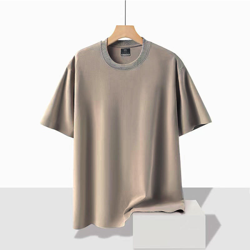 Seamless Solid Color Loose Round Neck Cool Short Sleeved T-shirt