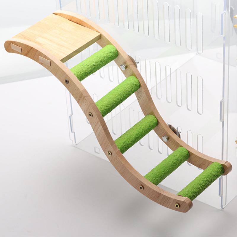 Pet Parrot Toy Colorful Ladder Wood Birds Ladder for Cage Funny Grinding Sticks Climbing Toy Bird Cage Accessories