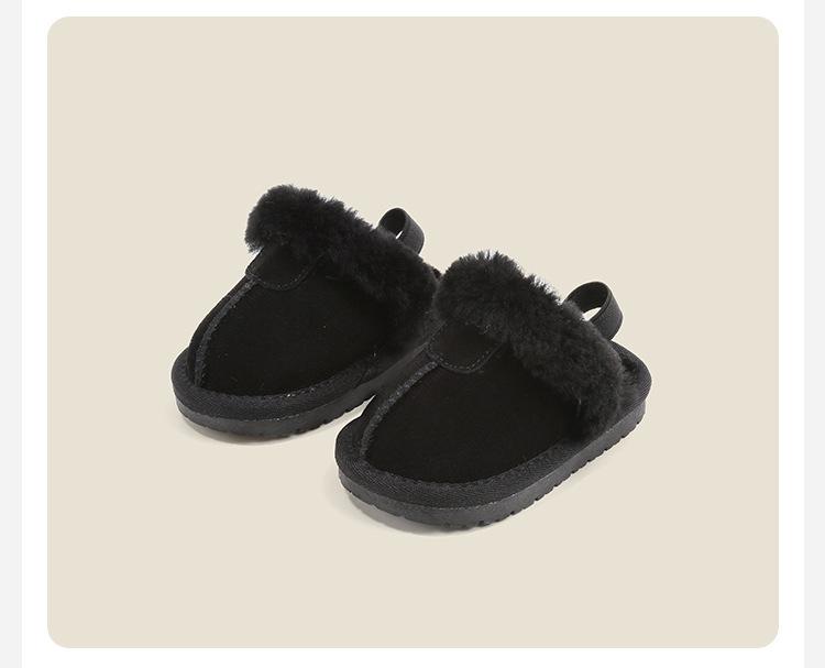 Fleece-Lined Cotton Slippers: Boys'/Girls' Toddler Walking Shoes, Warm Baby Pre-Walking Winter Footwear.