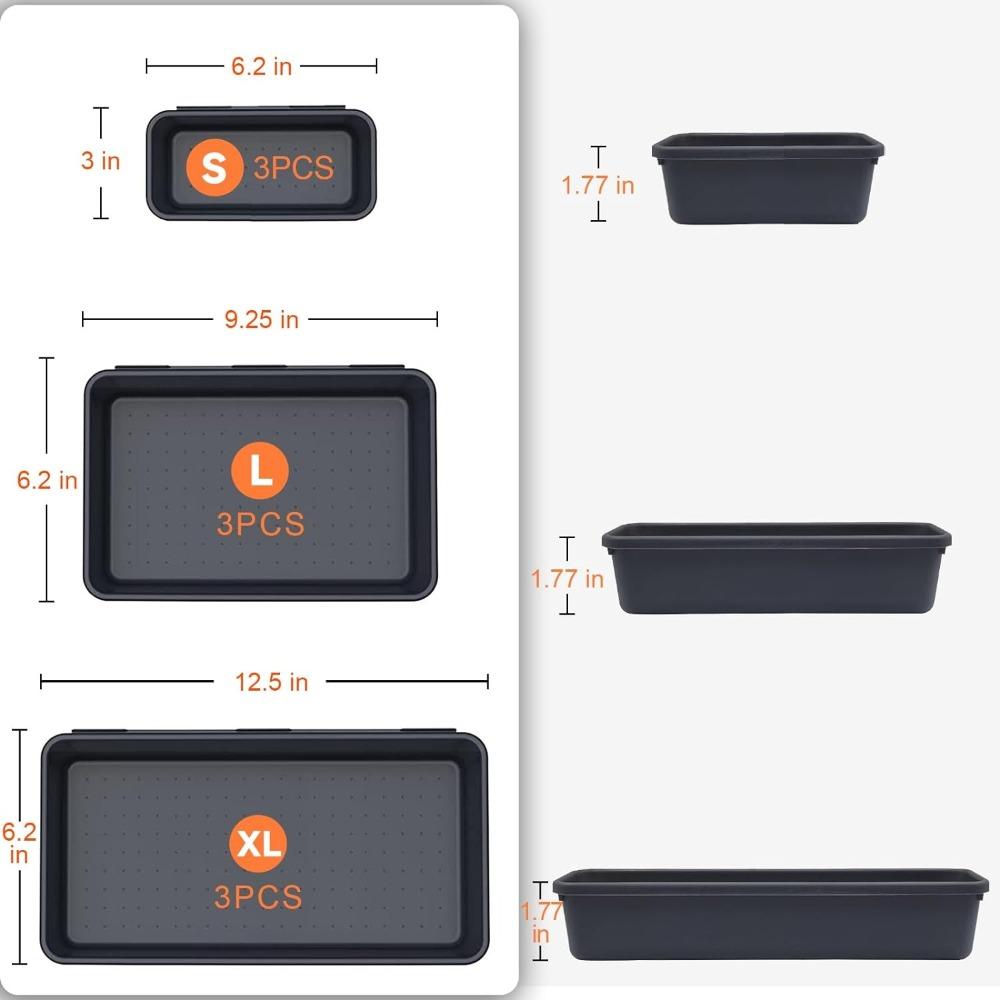 9PCS Tool Box Organizer Tray Toolbox Desk Drawer Organizer Tool Box Tray Toolbox Organization Storage for Rolling Tool Chest