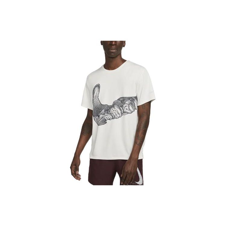 

Nike Dri-FIT UV Run Division Miler Printed Ribbed Crew Neck Short Sleeve T-Shirt Men Tops Phantom DV9263-030 2XL