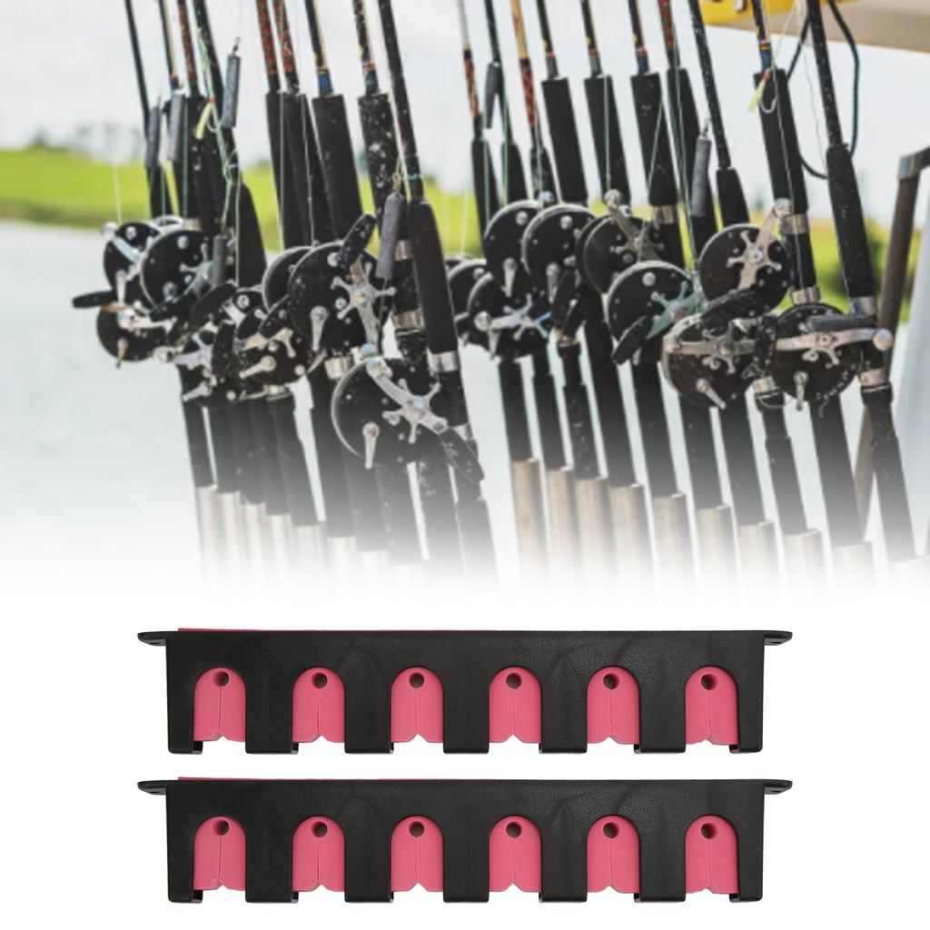 Wall Mounted Fishing Rod Rack Chemical Resistant Vertical 6 Fishing Rod Holder with 4 Screws