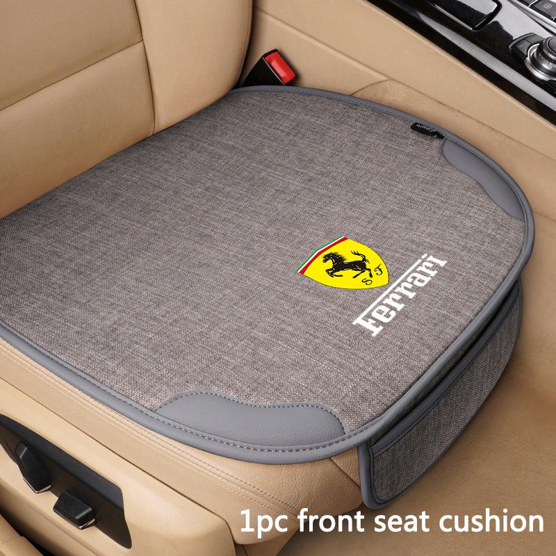 Universelle Autositzbezüge Leinen Vorne Hinten Rückenlehne Sitzkissen Matte Schutzmatte für Ferrari SP1 812 F40 SF90 458 488 599 612 F12