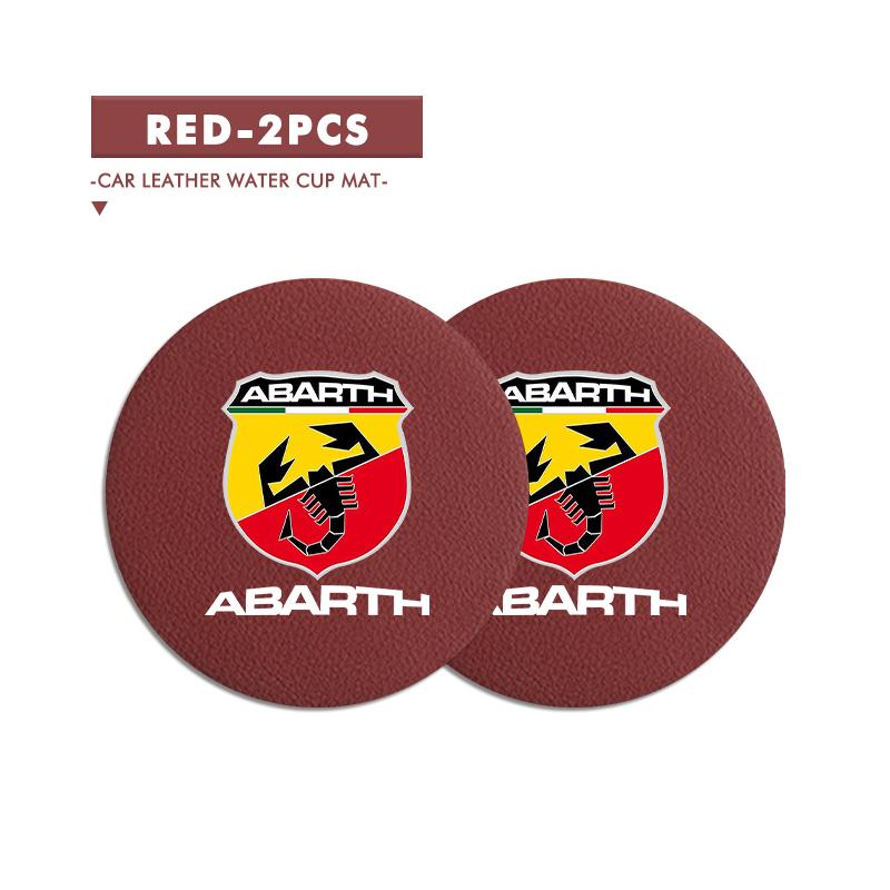 

2Pcs Car Coaster Anti-Slip Slot Mat Drink Holder Accessories For Abarth Freemont Strada 500x Grande Punto Ducato Stilo Palio