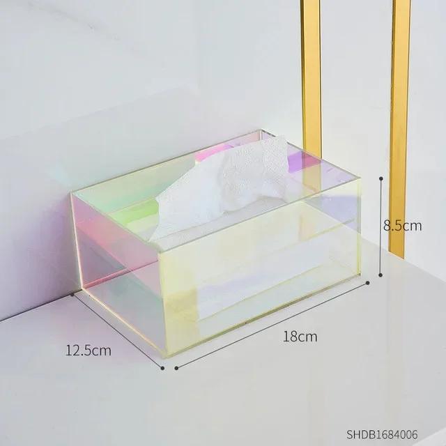 INS Acrylic Tissue Box Holder Napkin Dispenser Wipe Case Kitchen Storage Box Desktop Organizer Home Living Room Decoration